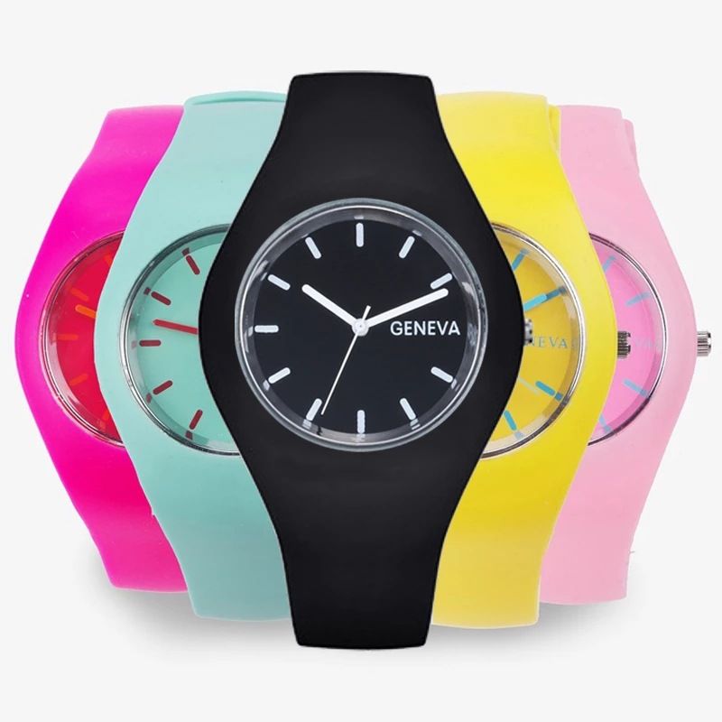 Simple Style Solid Color Buckle Quartz Kids Watches