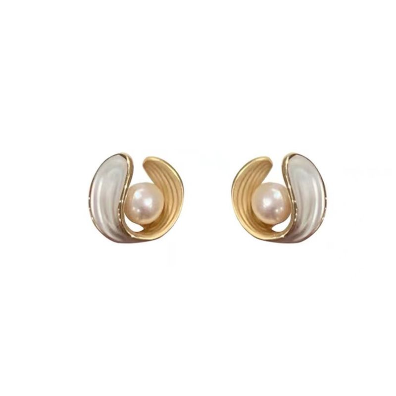 Mode Géométrique Alliage Placage Perles Artificielles Femmes Des Boucles D'oreilles 1 Paire