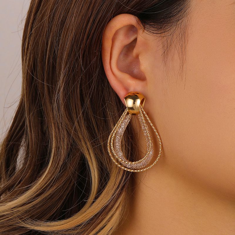 Retro Water Droplets Metal Plating Women's Earrings 1 Pair