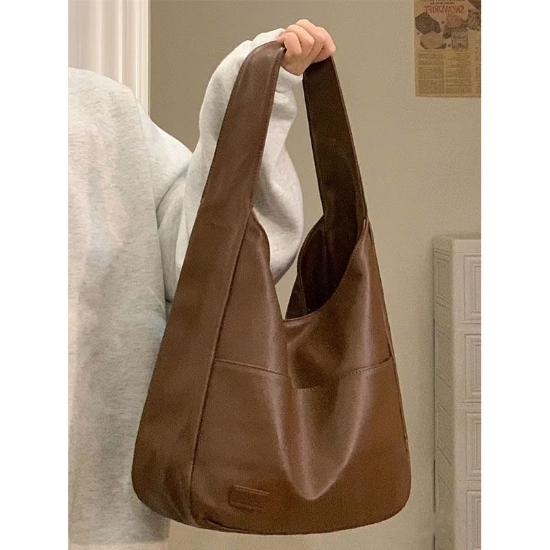 Femmes Grande Automne Faux Cuir Couleur Unie Mode Carré Fermeture Éclair Sac À Main