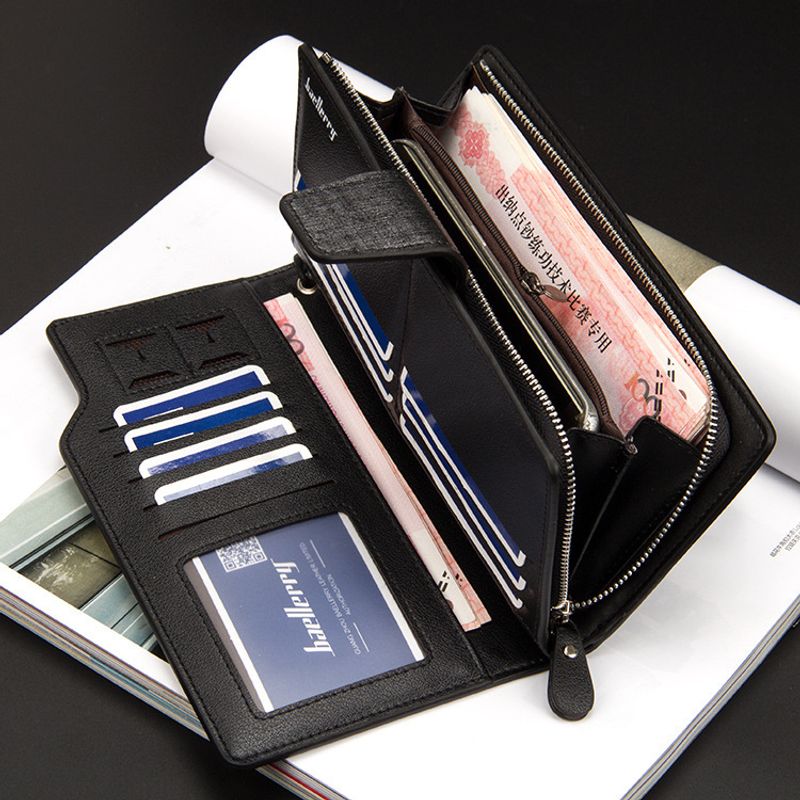 Men's Solid Color Pu Leather Wallets