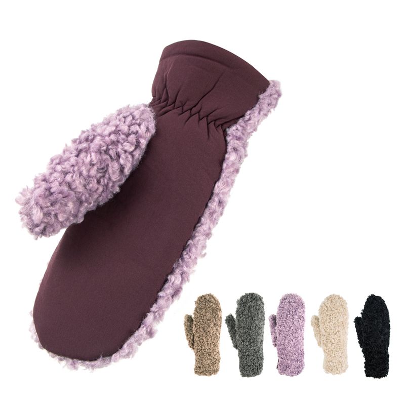 Women's Fashion Solid Color Polyester Warm Gloves 1 Piece