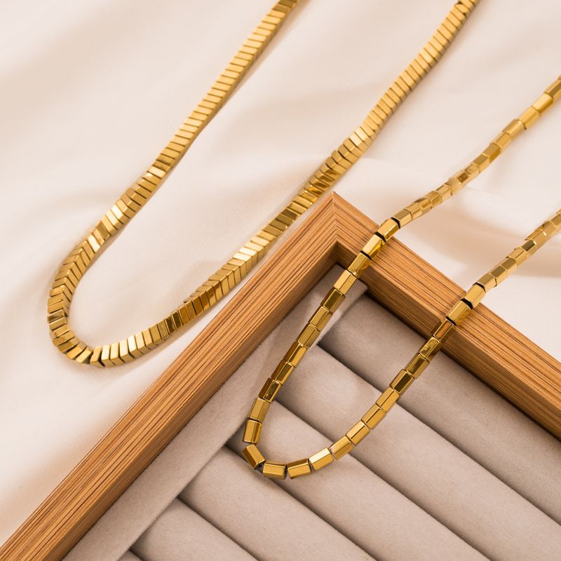 Vintage-stil Geometrisch Titan Stahl Überzug Vergoldet Halskette 1 Stück