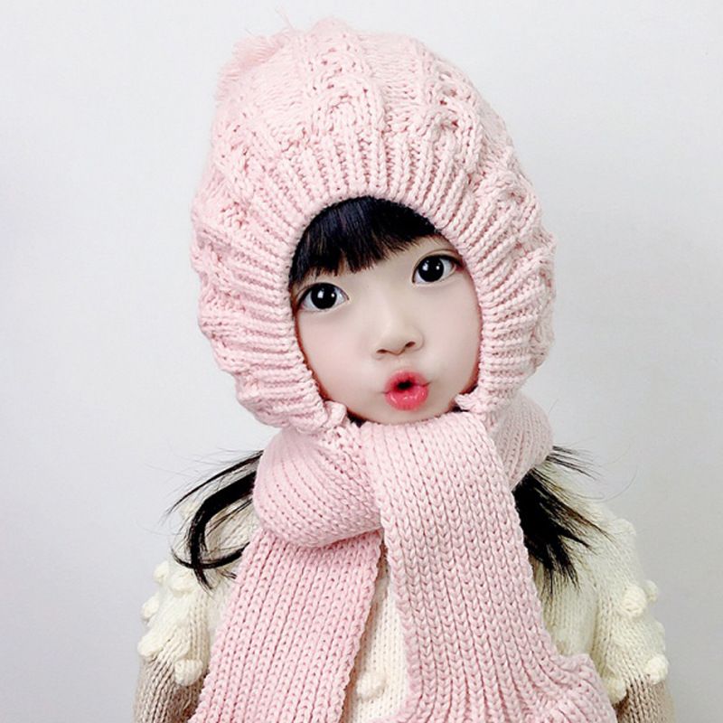 Children Unisex Fashion Solid Color Wool Cap