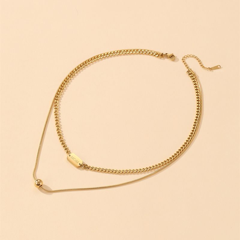Simple Style Letter Titanium Steel Necklace 1 Piece