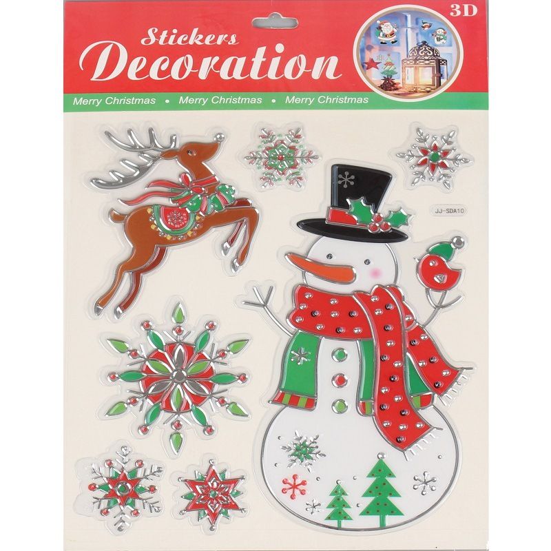 Christmas Fashion Snowman Pvc Party Gift Stickers