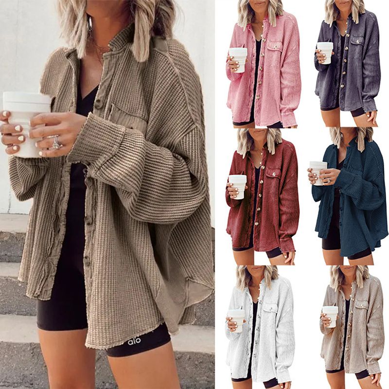Women's Fashion Solid Color Patchwork Single Breasted Coat Casual Jacket
