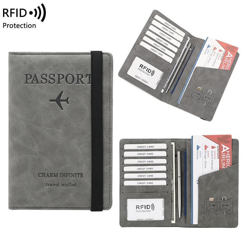 Unisex Letter Airplane Pu Leather Card Holders