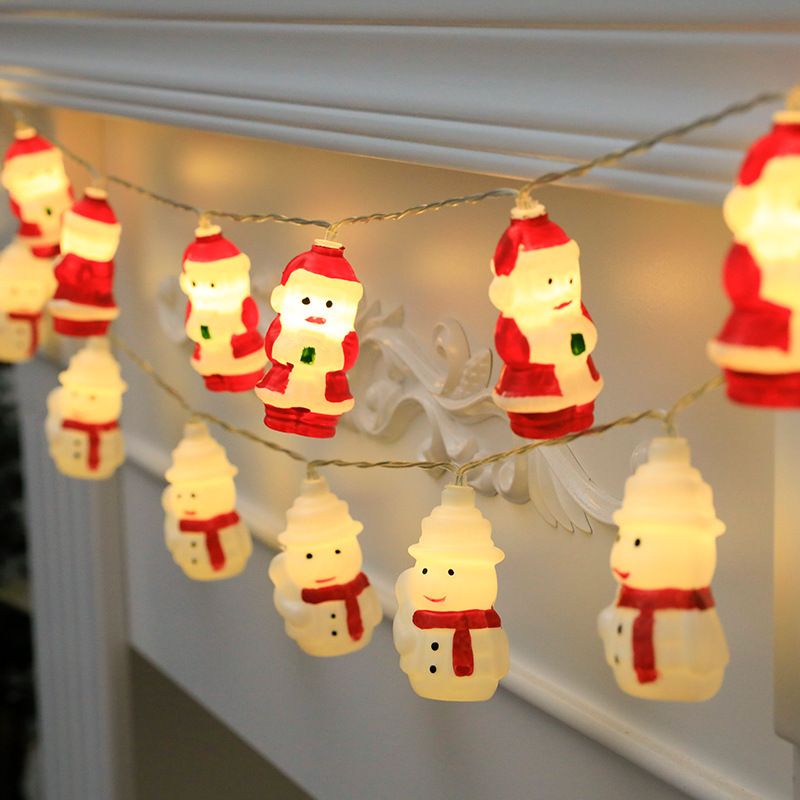 Christmas Fashion Santa Claus Snowman Plastic Party String Lights 1 Piece