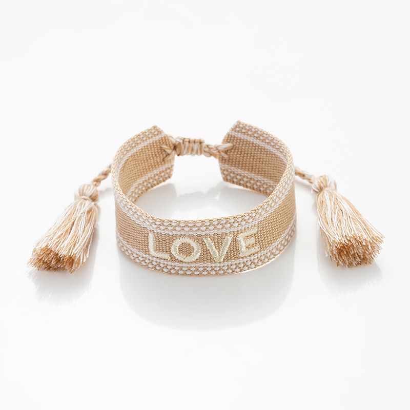 Simple Style Love Letter Polyester Knitting Women's Bracelets