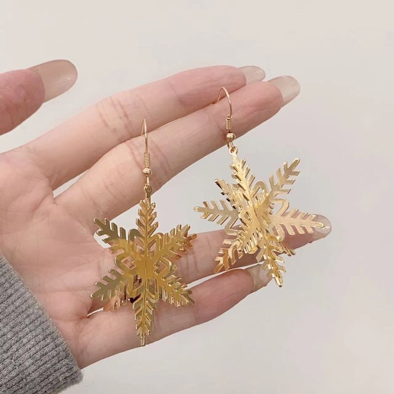 Fashion Snowflake Metal Plating Women's Drop Earrings 1 Pair