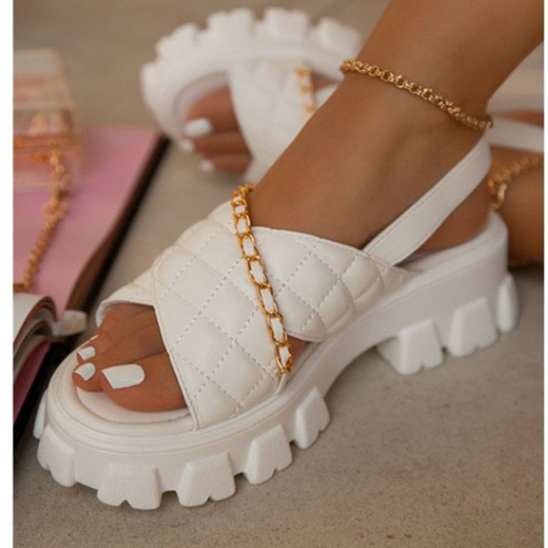 Women's Fashion Solid Color Round Toe Beach Sandals