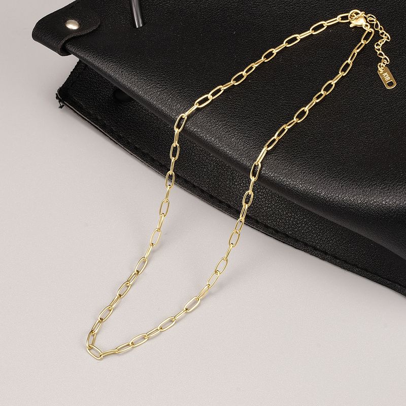 Fashion Geometric Titanium Steel Gold Plated Necklace 1 Piece