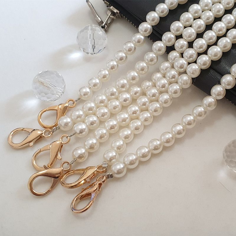 All Seasons Imitation Pearl Solid Color Sling Strap Bag Accessories