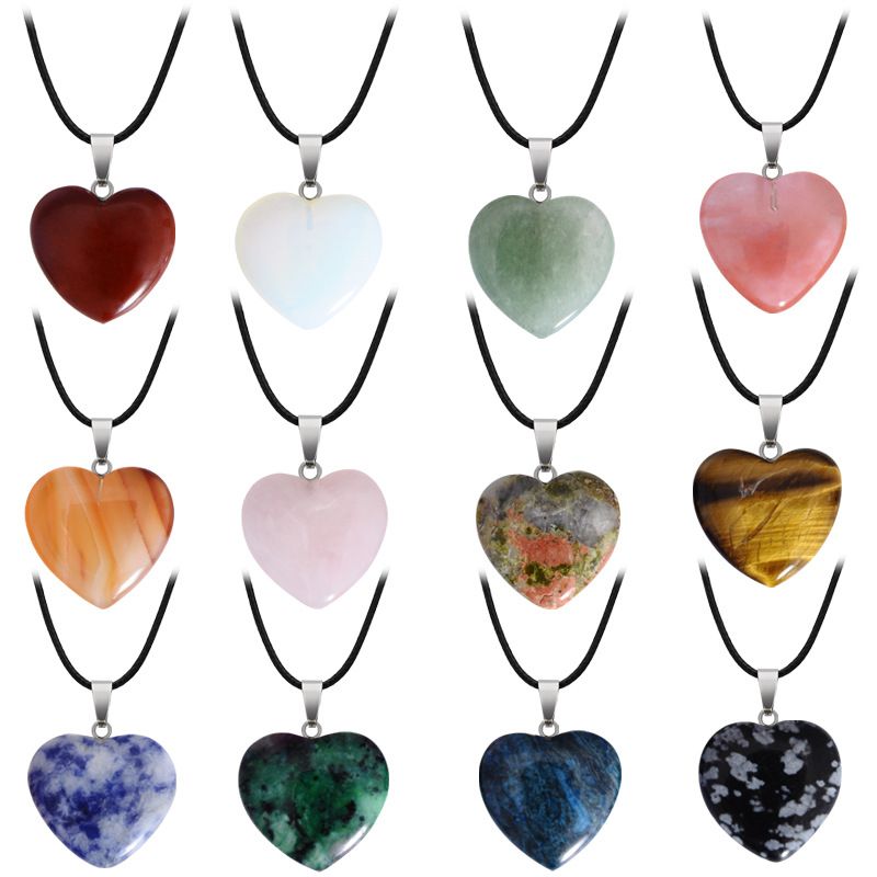Fashion Heart Shape Crystal Polishing Women's Pendant Necklace 1 Piece