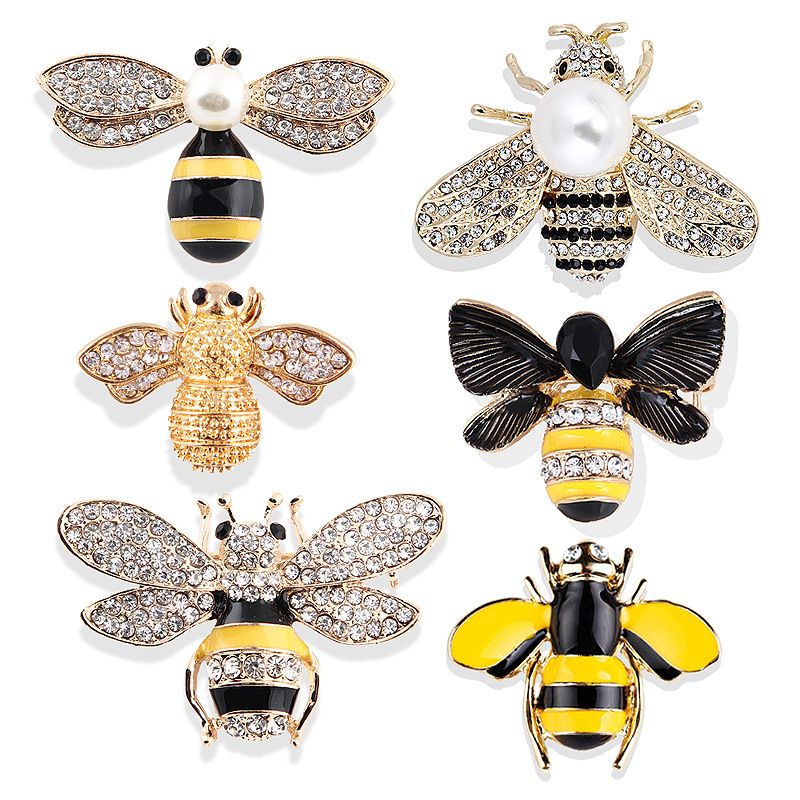 Cute Bee Alloy Inlay Rhinestones Unisex Brooches