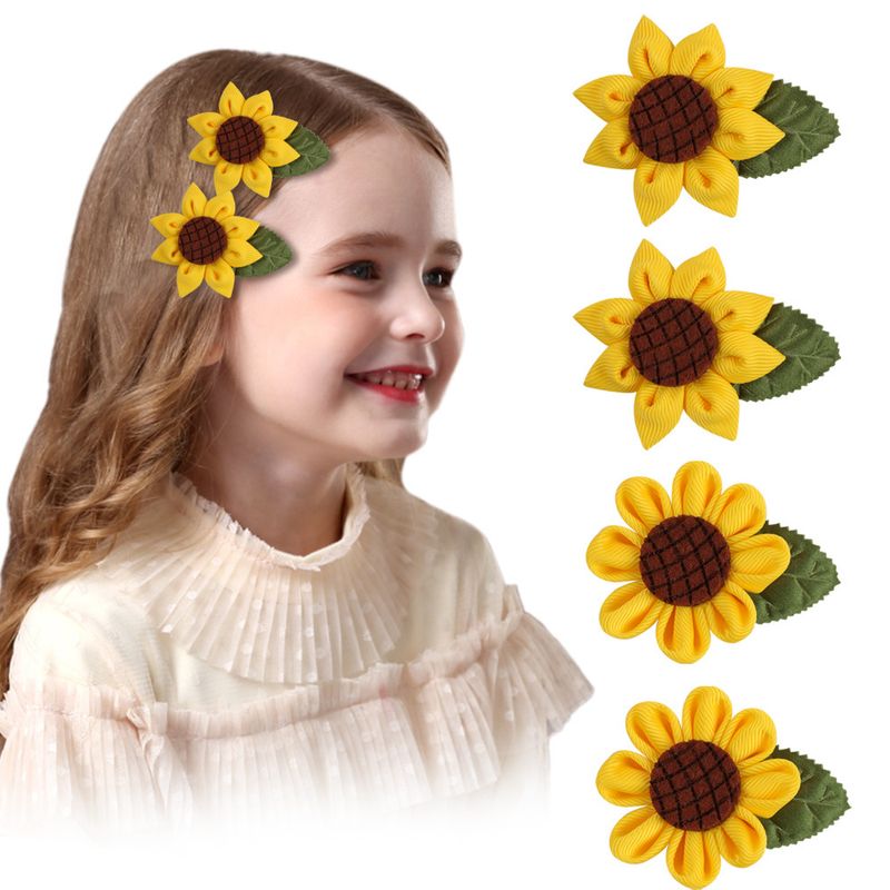 Cute Sunflower Christmas Tree Cloth Hair Clip