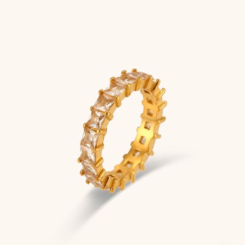 Mode Einfacher Stil Geometrisch Rostfreier Stahl Überzug Künstliche Edelsteine Ringe