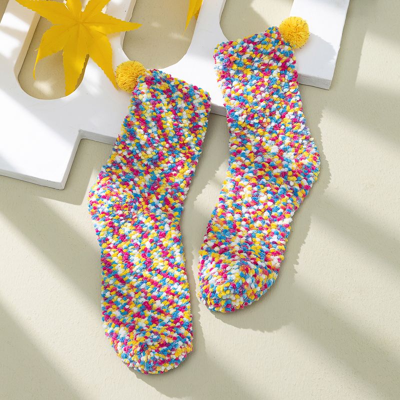 Women's Fashion Colorful Coral Fleece Ankle Socks