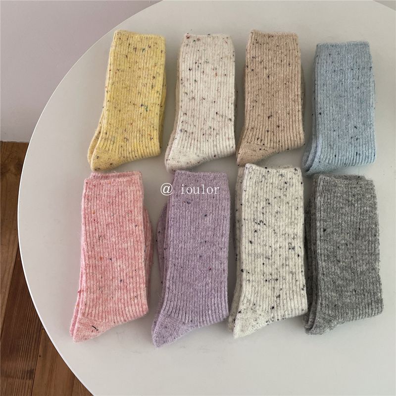 Frau Mode Einfarbig Polyester Wolle Ankle Socken