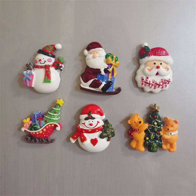 Cute Cartoon Three-dimensional Santa Claus Refrigerator Magnets Christmas Decoration