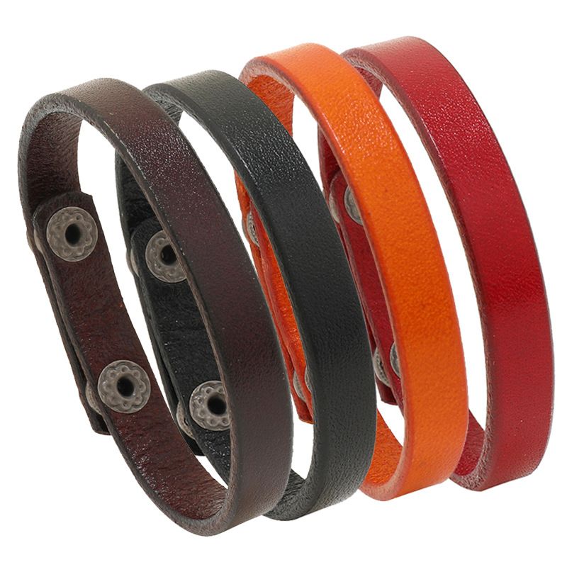 Simple Style Geometric Pu Leather Iron Unisex Bracelets