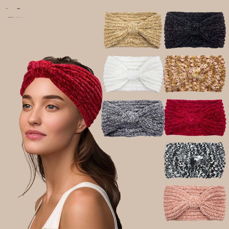 Fashion Plaid Waves Knit Hair Band 1 Piece