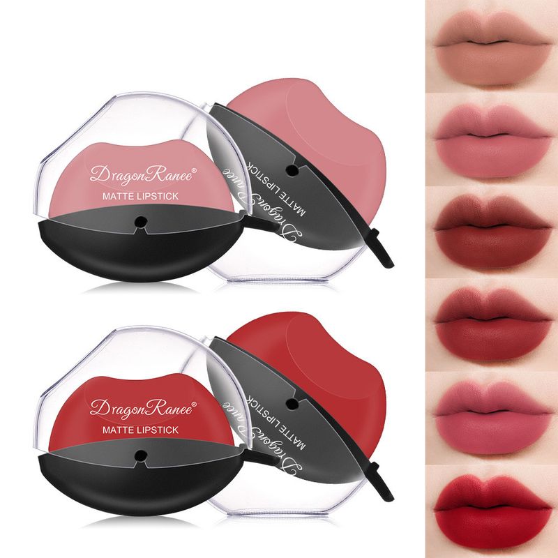 Creative Lip Shape Not Easy To Fade Mist Facial Makeup Matte Red Lipstick