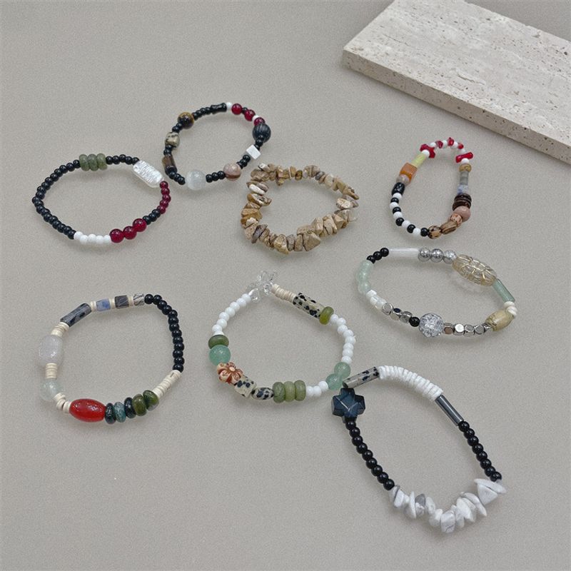 Retro Geometric Natural Stone Agate Bracelets 1 Piece