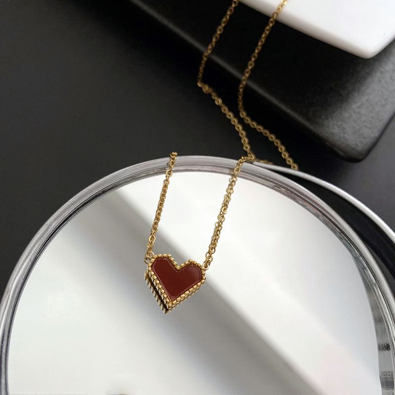 Sweet Heart Shape Titanium Steel Plating Necklace