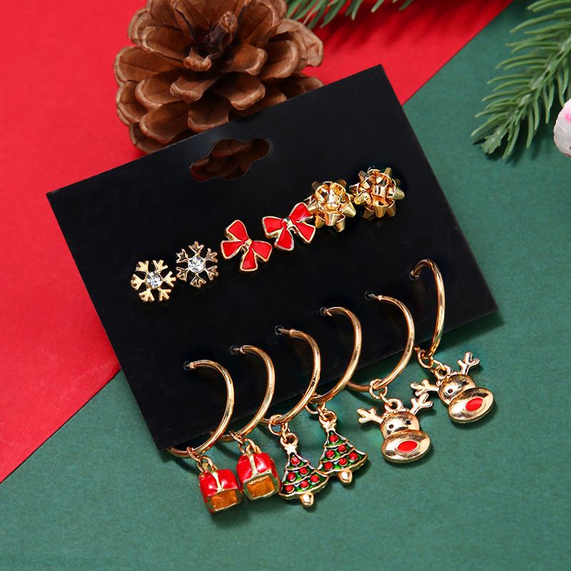 Christmas Animal Christmas Tree Alloy Plating Women's Earrings 1 Set