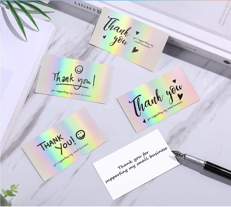 Fashion Laser Rainbow Gift Packaging Creative Thank-you Card