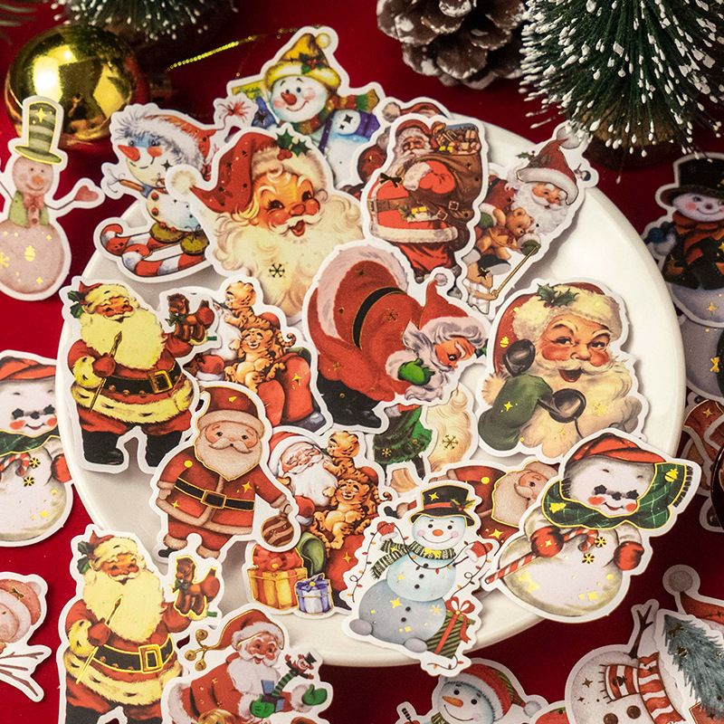 Cute Cartoon Christmas Party Night Decorative Stickers 30 Pieces