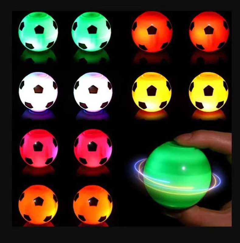 Led Lumière-émettant Petit Ballon De Football Du Bout Des Doigts Spinning Gyro Décompression Jouet