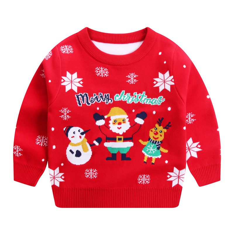 Christmas Cute Christmas Tree Santa Claus Snowflake Polyacrylonitrile Fiber Hoodies & Sweaters