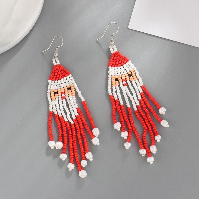 Simple Style Christmas Tree Santa Claus Seed Bead Women's Drop Earrings 1 Pair