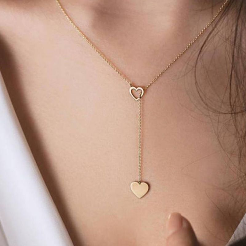Fashion Heart Shape Alloy Plating Women's Pendant Necklace 1 Piece