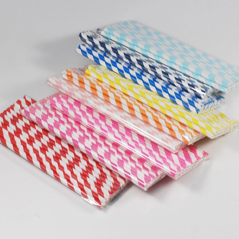 Birthday Fashion Stripe Paper Straw 1 Piece