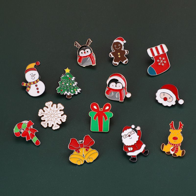 Cute Santa Claus Alloy Plating Unisex Brooches