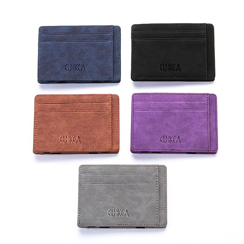 Men's Solid Color Pu Leather Flip Cover Wallets