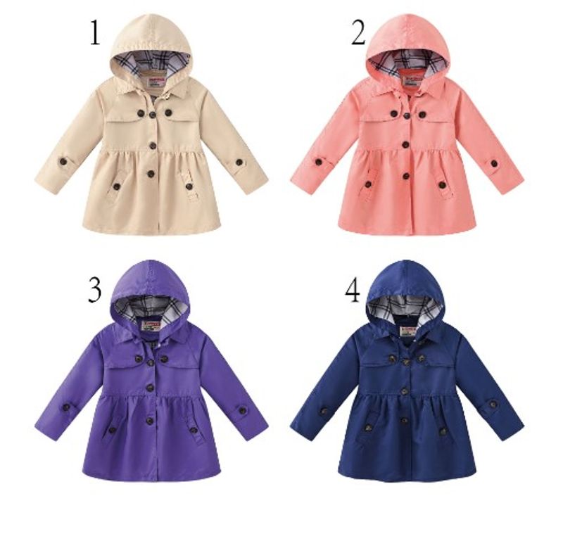 Fashion Solid Color Cotton Girls Outerwear