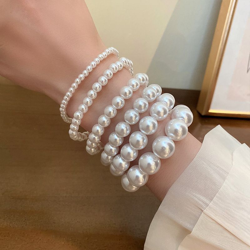 Retro Runden Perle Perlen Armbänder 1 Stück