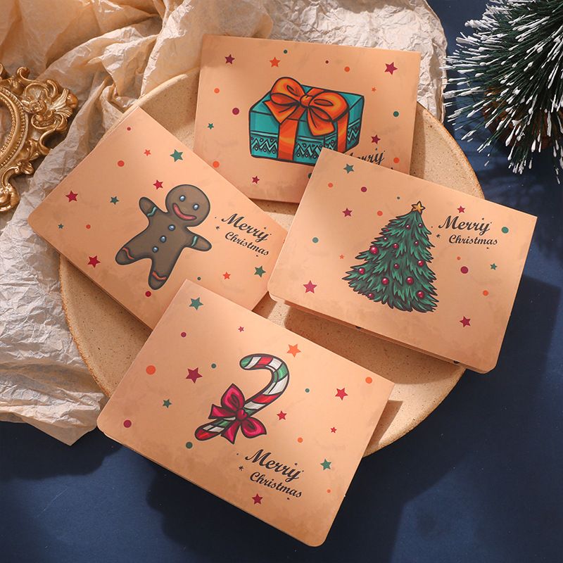 Christmas Retro Creative Ing Blessings Folding Cartoon Greeting Cards Set Of 9