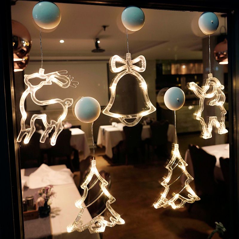 Christmas Fashion Santa Claus Heart Shape Elk Pc Plastic Indoor Lightings 1 Piece