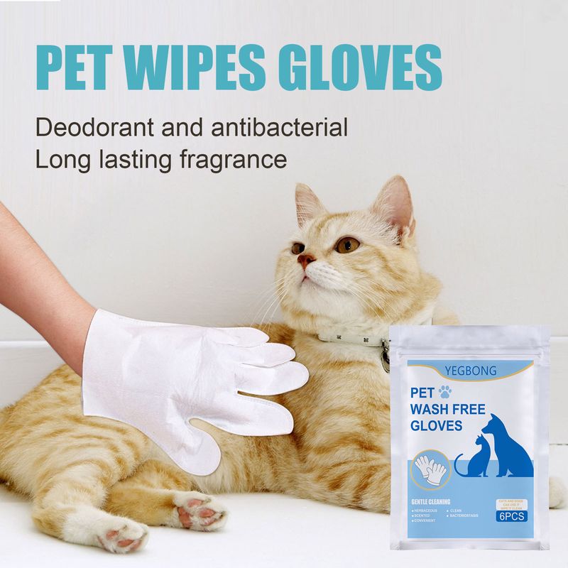 Pet Wash-free Non-woven Gloves Cat Dog Cleaning Removal Hair Wipes