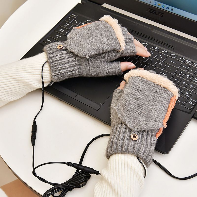 Fashion Solid Color Knit Gloves