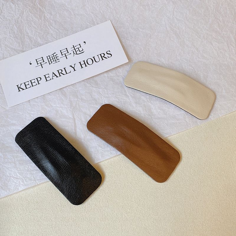 Fashion Solid Color Pu Leather Hair Clip