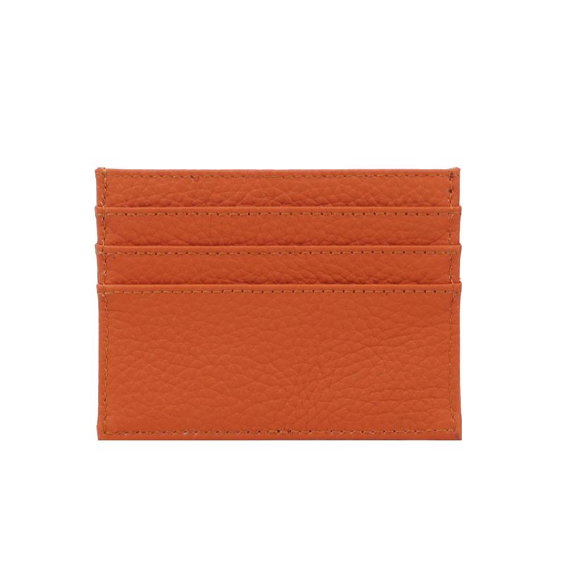 Unisex Solid Color Leather Open Card Holders