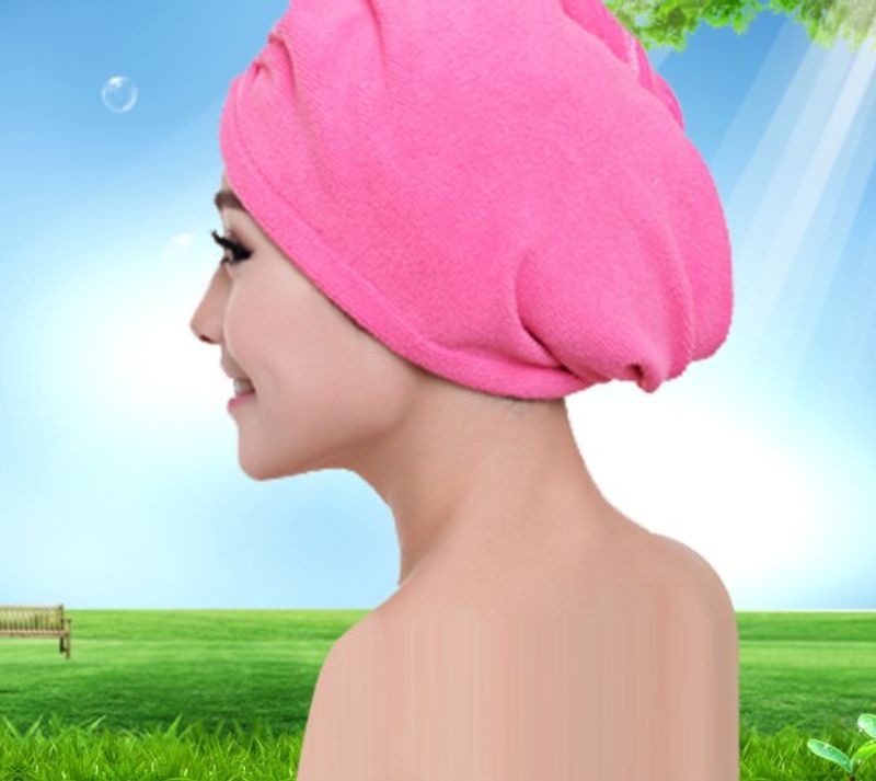 Fashion Solid Color Synthetic Fibre Hair-drying Cap