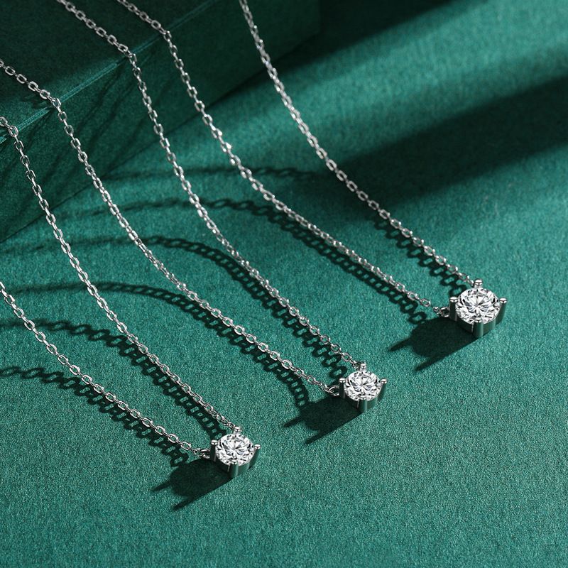Fashion Geometric Sterling Silver Plating Zircon Pendant Necklace